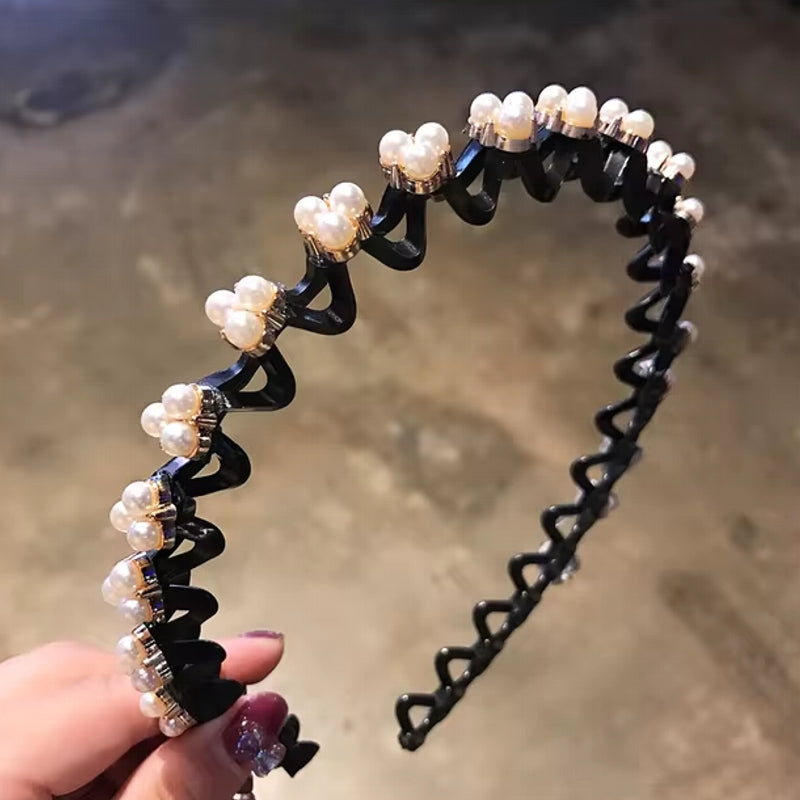 Fashion Rhinestone Women Hair Hoop Bands Beige HAIR ACCESSORIES - Tophatter Daily Deals