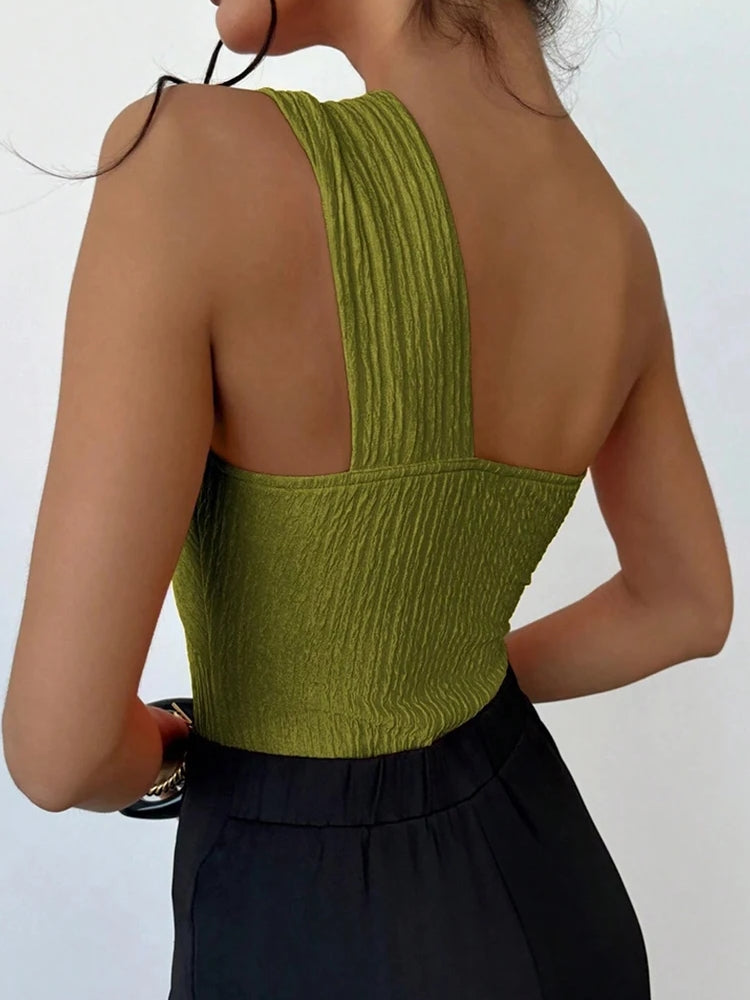 Sexy Rib One Shoulder Swimwear Swimwear - Tophatter Daily Deals