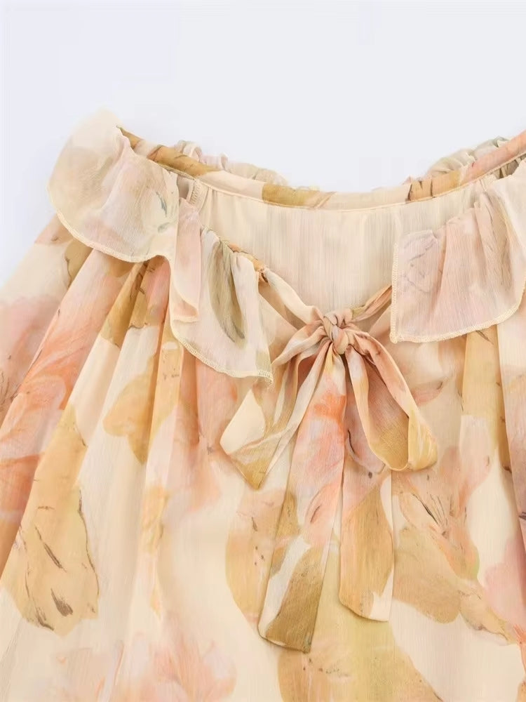 Women Off Shoulder Ruffled Chiffon Dress Mini Dresses - Tophatter Daily Deals