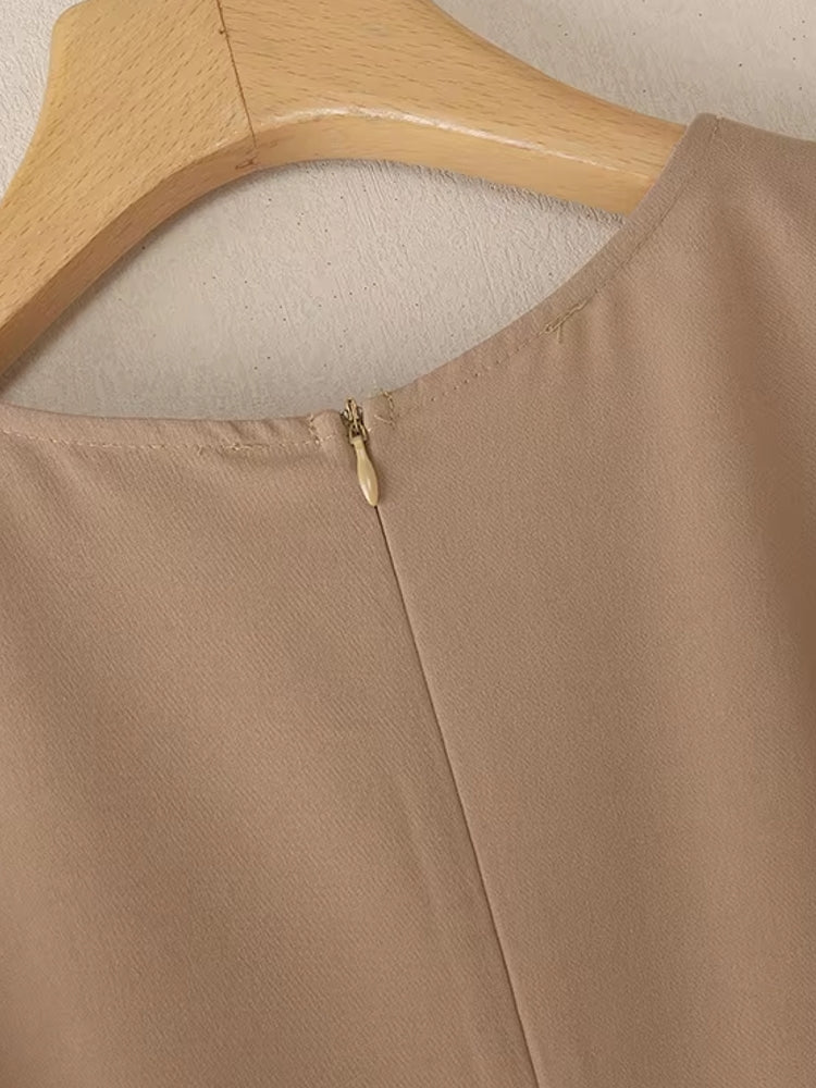 Women Summer Dress Elegant Office Lady Sundress Robe Midi Dresses - Tophatter Daily Deals