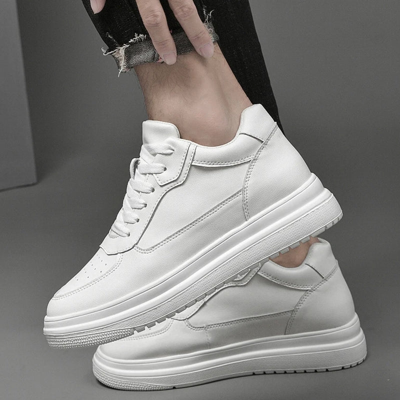 8cm White Black Taller Shoes Men Sneakers - Tophatter Daily Deals