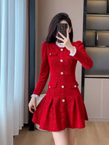 Stylish Office Ladies Retro Fishtail Mini Dress Red Work Wear Blazers - Tophatter Daily Deals