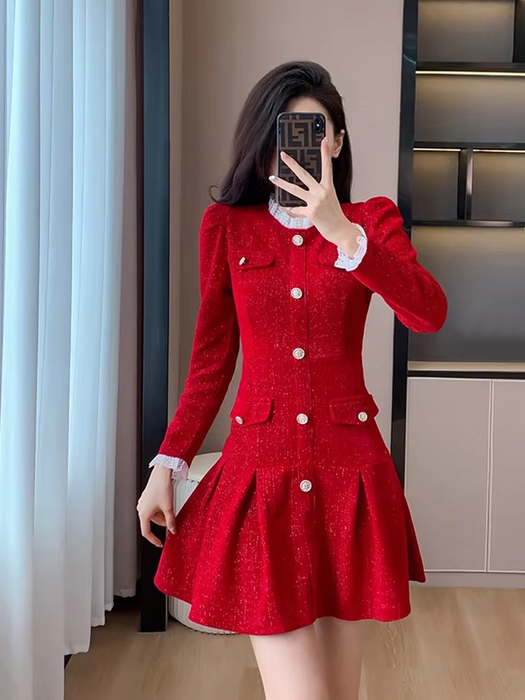 Stylish Office Ladies Retro Fishtail Mini Dress Red Work Wear Blazers - Tophatter Daily Deals