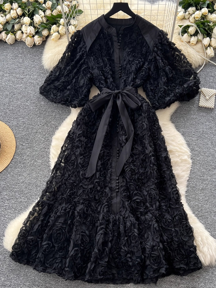 Luxury 3D Flower Formal Evening Dress Maxi Dresses - Tophatter Daily Deals