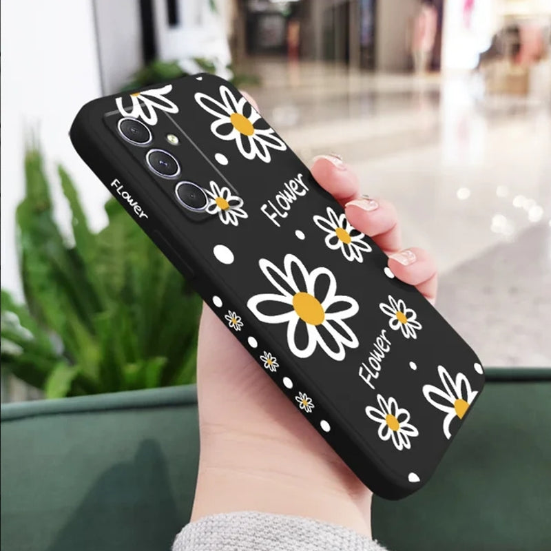 Phone Case For Samsung Galaxy - Daisies Black Samsung Cases - Tophatter Daily Deals