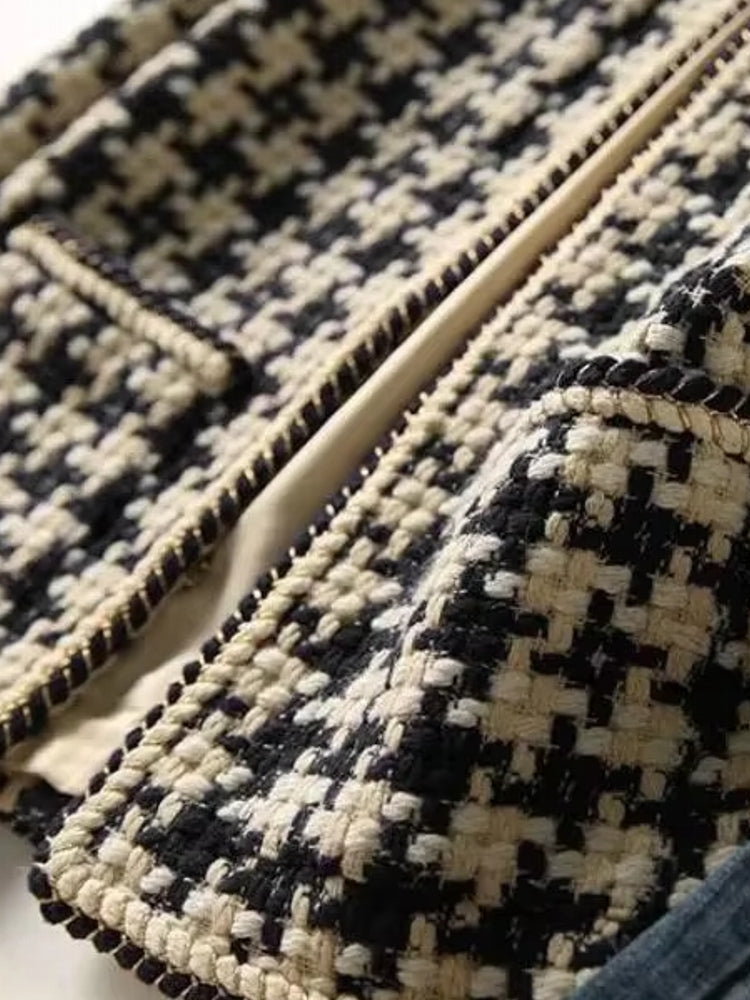 Women Bright Line Plaid Jacket Coat Work Wear Blazers - Tophatter Daily Deals