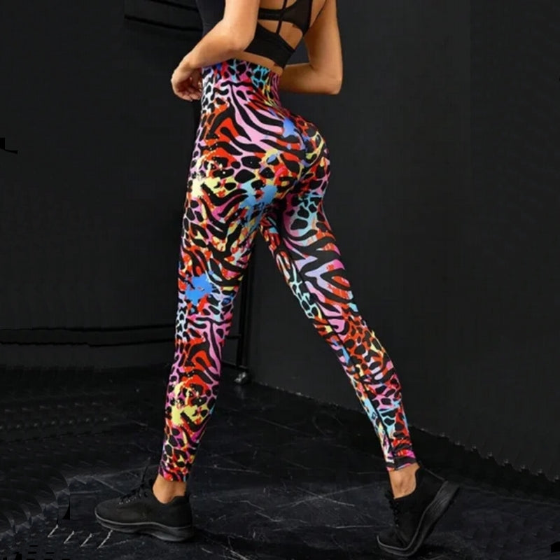 Print Tie Dye Sports Leggings Gym Red Leggings - Tophatter Daily Deals