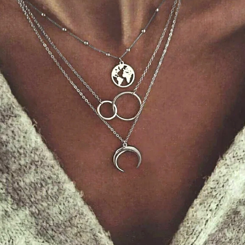 Crystal Zircon Heart Star Charm Pendant Necklace Rose gold Necklace - Tophatter Daily Deals