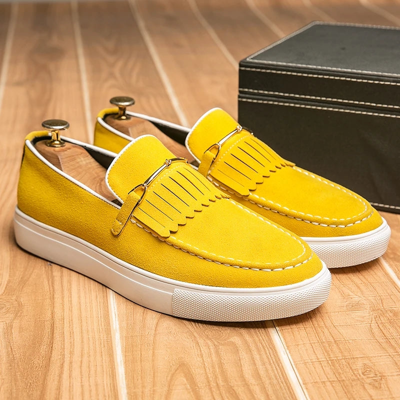 Men Loafers Suede Leather Casual Shoes Loafers - Tophatter Daily Deals