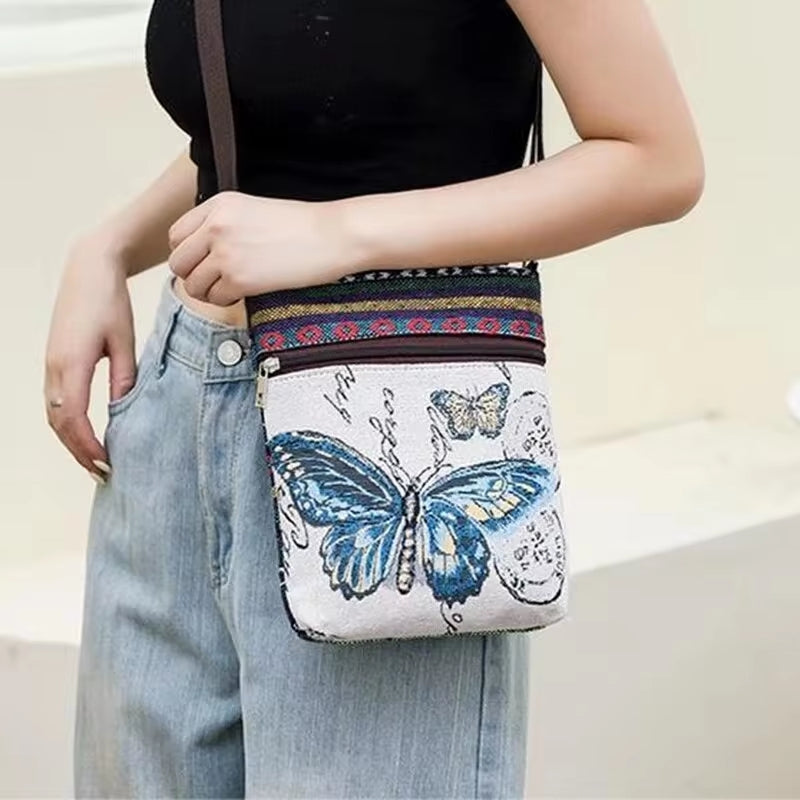 Retro Ethnic Style Small Canvas Bag Women Bag - Tophatter Daily Deals