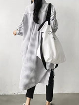 Fashion Mid-length Striped Shirt Skirt Blouses - Tophatter Daily Deals