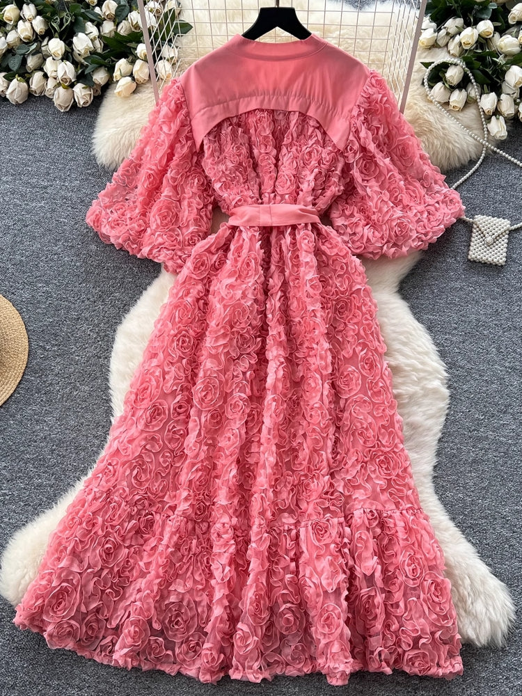 Luxury 3D Flower Formal Evening Dress Maxi Dresses - Tophatter Daily Deals
