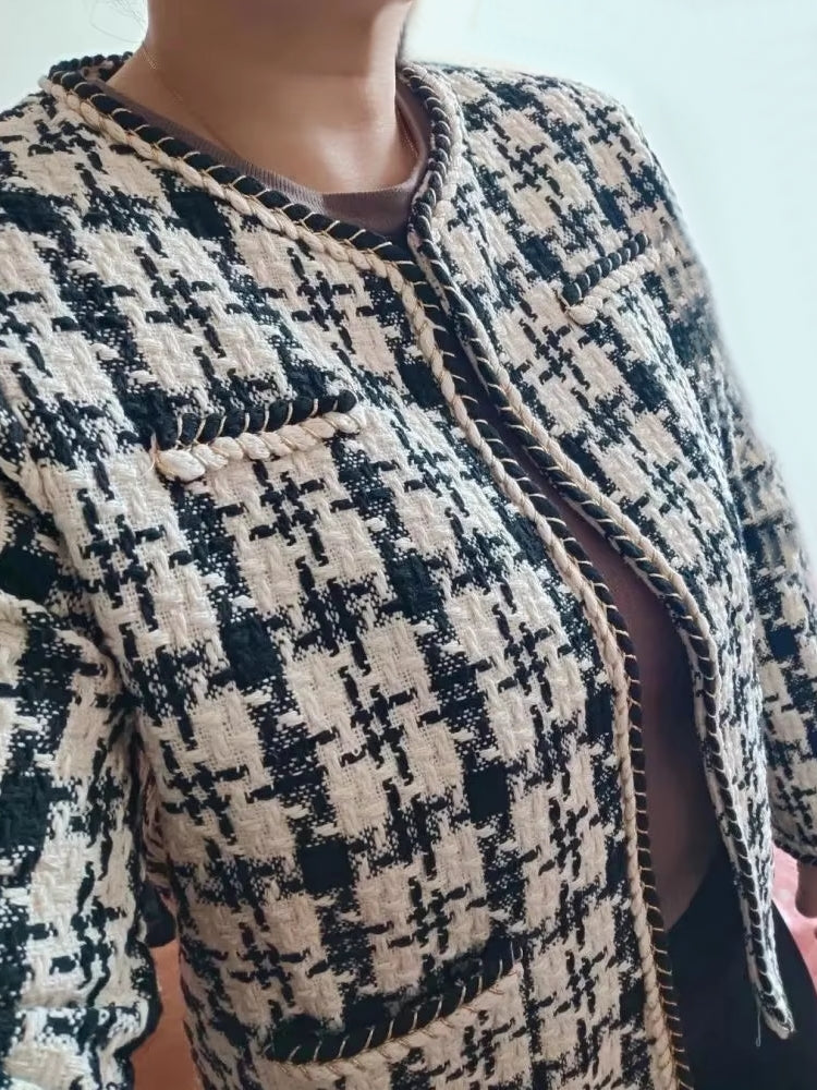 Women Bright Line Plaid Jacket Coat Work Wear Blazers - Tophatter Daily Deals