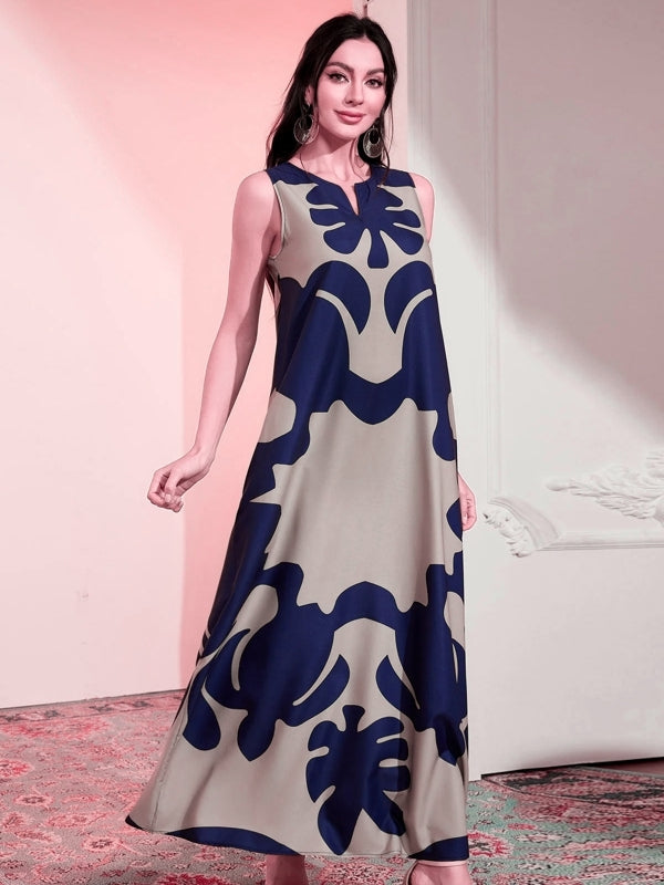 Abstract Print Sleeveless Maxi Dress Maxi Dresses - Tophatter Daily Deals