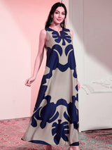 Abstract Print Sleeveless Maxi Dress Maxi Dresses - Tophatter Daily Deals