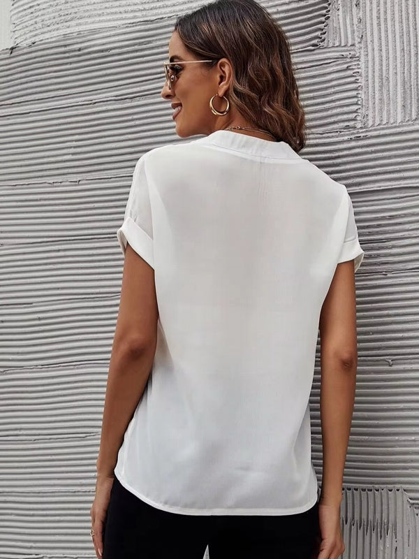 Solid White Women Shirts Blouses And Tops Blouses - Tophatter Daily Deals
