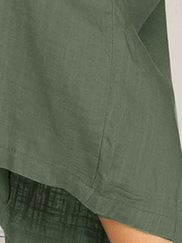 Women's Cotton And Linen Short Sleeve Jumpsuit Jumpsuit - Tophatter Daily Deals