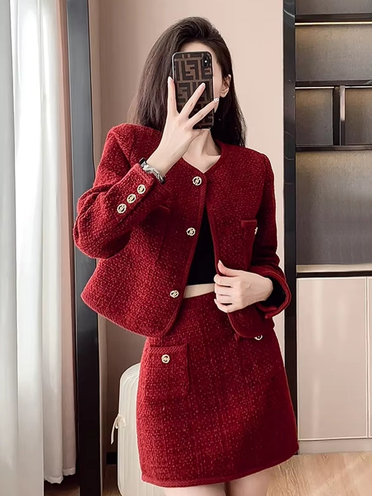 Elegant Women Short Coat Skirt Suit Work Wear Blazers - Tophatter Daily Deals