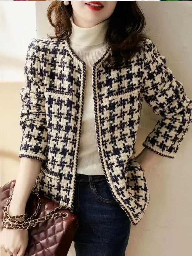 Women Bright Line Plaid Jacket Coat Work Wear Blazers - Tophatter Daily Deals