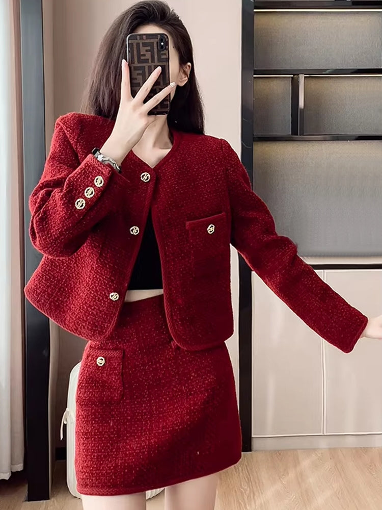 Elegant Women Short Coat Skirt Suit Work Wear Blazers - Tophatter Daily Deals