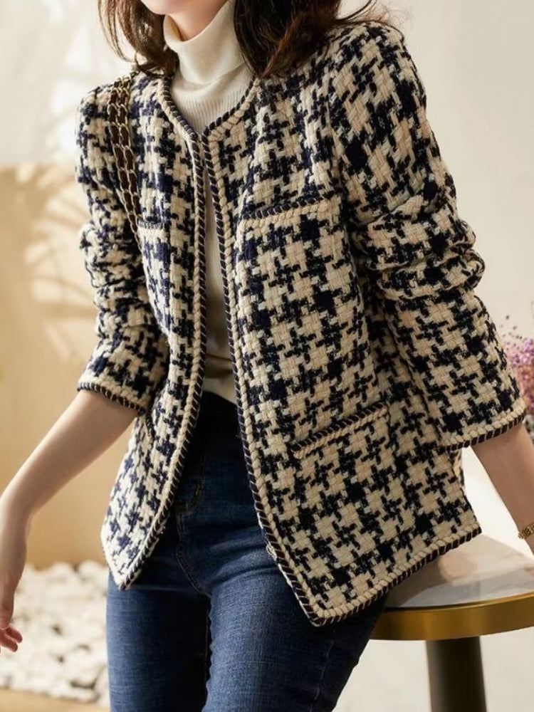 Women Bright Line Plaid Jacket Coat Work Wear Blazers - Tophatter Daily Deals