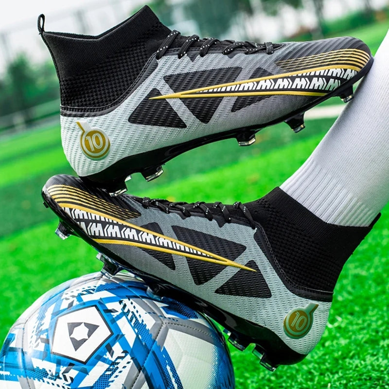 Soccer Shoes Grass Training Outdoor Football Shoes Black Soccer Shoes - Tophatter Daily Deals