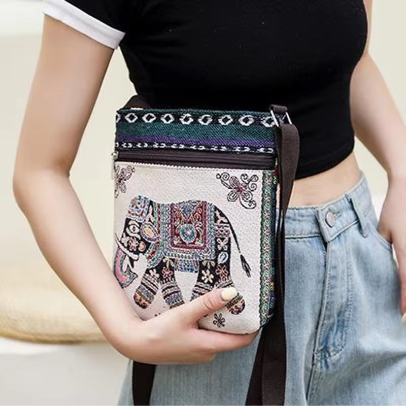 Retro Ethnic Style Small Canvas Bag Women Bag - Tophatter Daily Deals