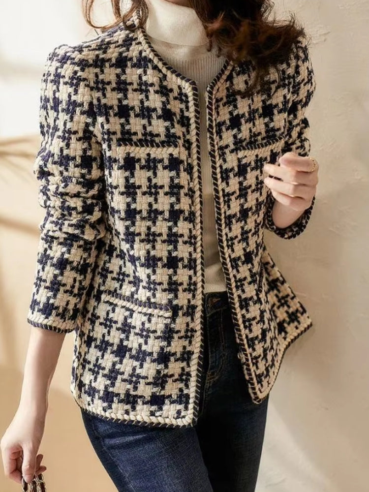 Women Bright Line Plaid Jacket Coat 3XL Work Wear Blazers - Tophatter Daily Deals