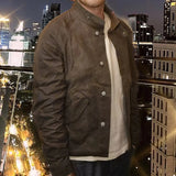 Retro Cotton Stand Collar Oil Waxed Jacket Men Jackets - Tophatter Daily Deals