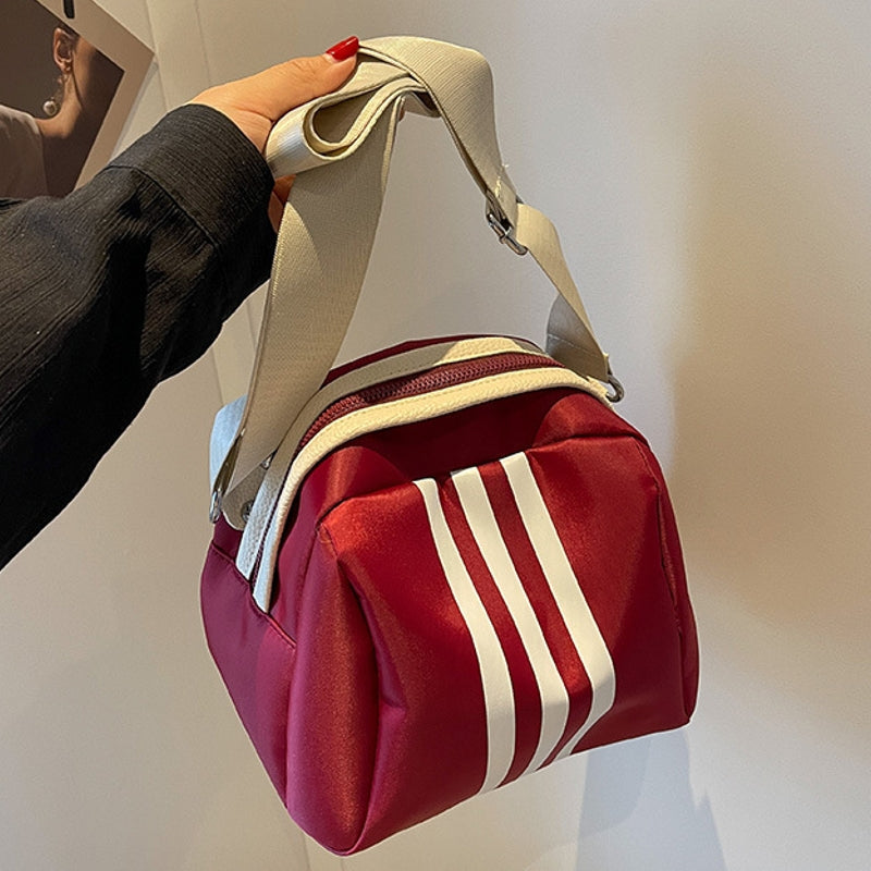 Striped Nylon Cloth Turtle Bag Red Bag - Tophatter Daily Deals