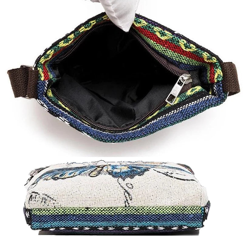 Retro Ethnic Style Small Canvas Bag Women Bag - Tophatter Daily Deals