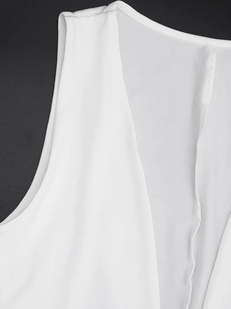 Deep V Neck Sleeveless Ruched Women Sexy Midi Dress Midi Dresses - Tophatter Daily Deals