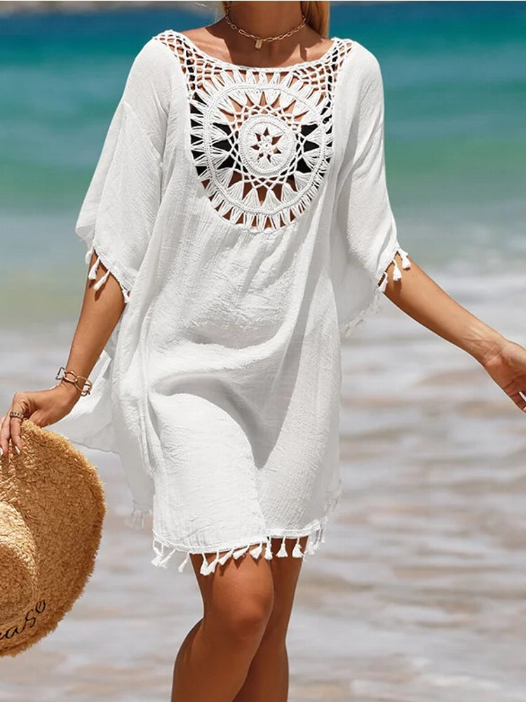 Sexy Comfortable Women Swimsuit Cover Up Dress White Swimwear - Tophatter Daily Deals