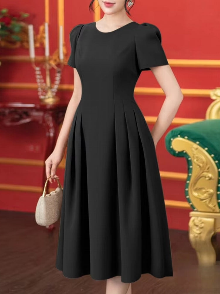 Women Summer Dress Elegant Office Lady Sundress Robe Midi Dresses - Tophatter Daily Deals