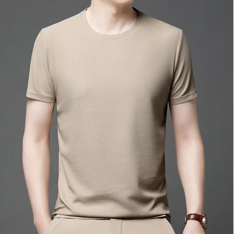 Everyday Life O-Neck Men T-shirt Beige Men T-Shirts - Tophatter Daily Deals