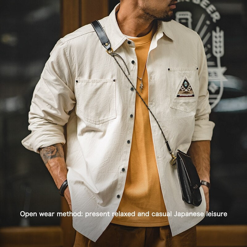 Retro Sleeve Patchwork Pocket Totem Shirt Men's Clothing - Tophatter Daily Deals