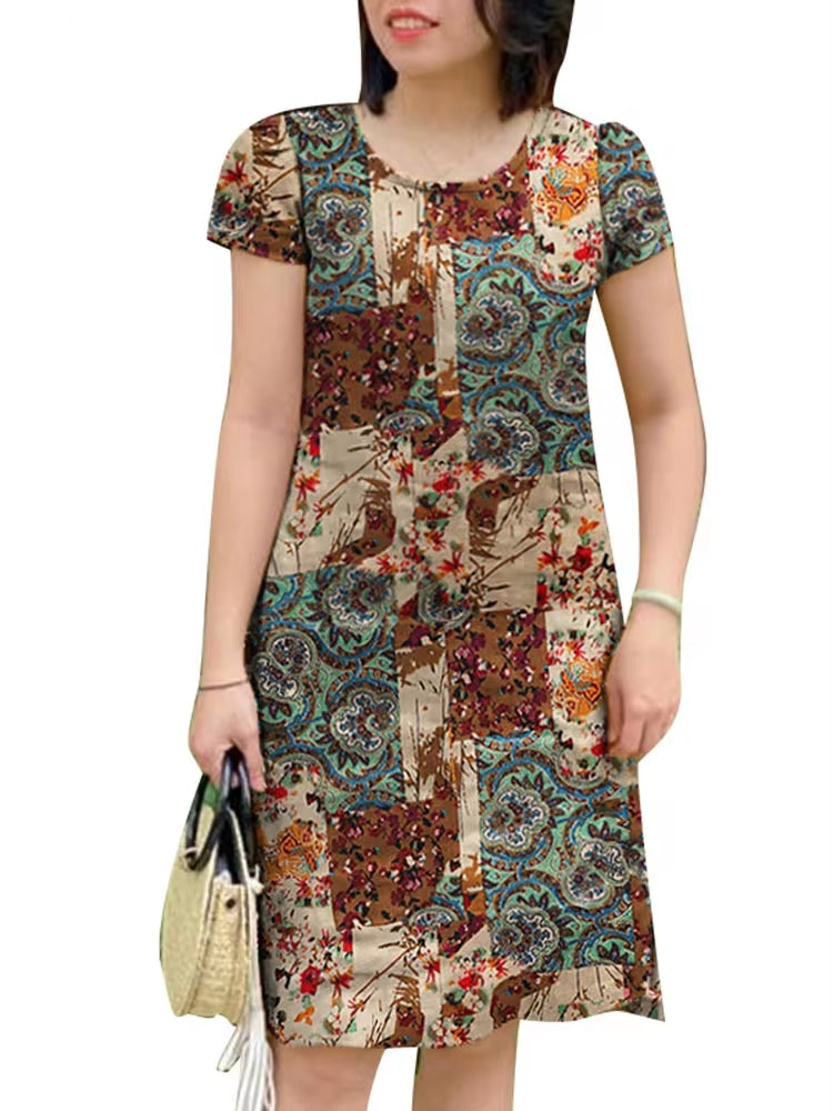 Floral Printed Mini Dress For Women Mini Dresses - Tophatter Daily Deals