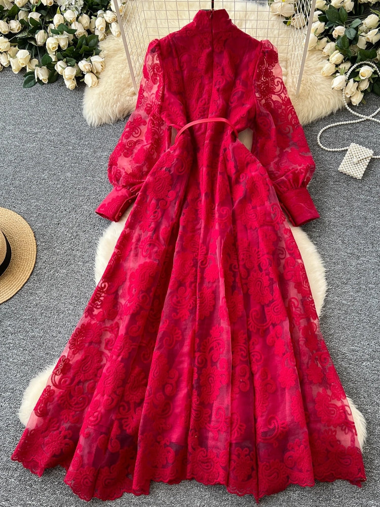 Elegant Stand Neck Belt Dinner Party Maxi Dresses Maxi Dresses - Tophatter Daily Deals