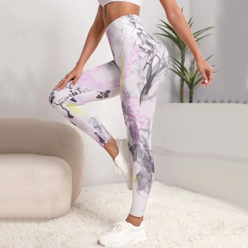 Print Tie Dye Sports Leggings Gym Silver Leggings - Tophatter Daily Deals