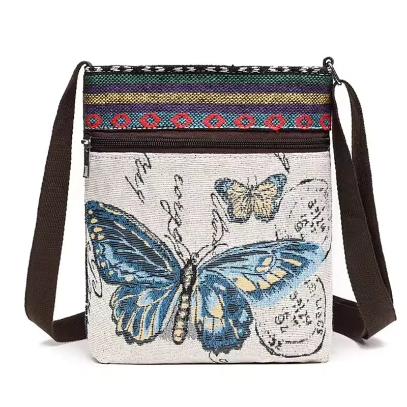 Retro Ethnic Style Small Canvas Bag White Women Bag - Tophatter Daily Deals