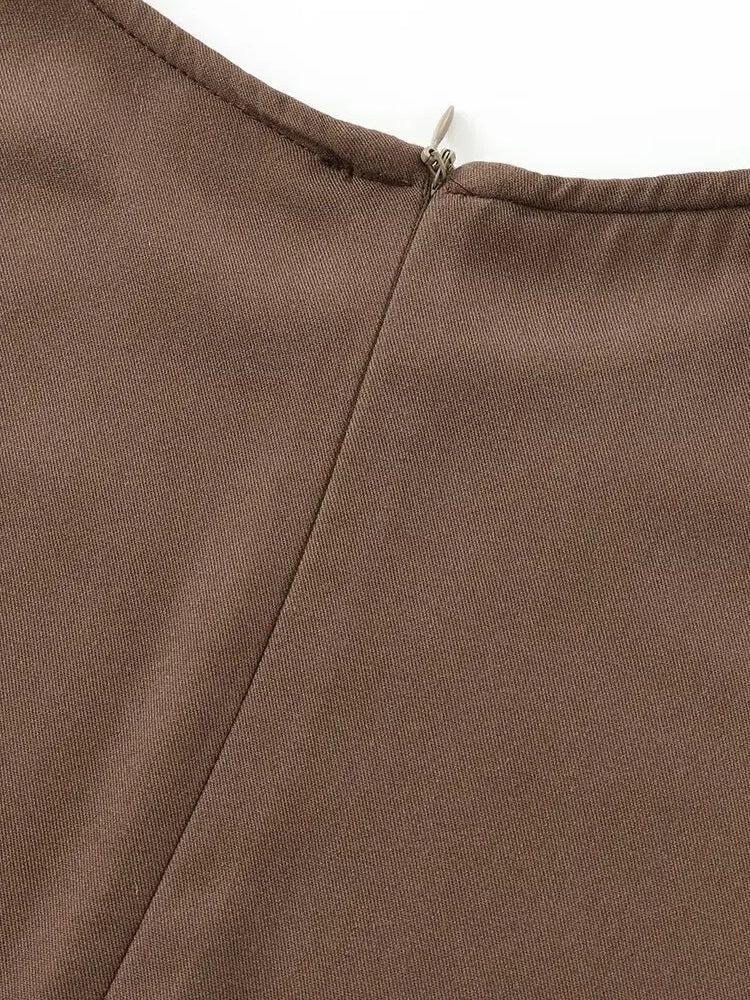 Women Simple Loose Round Neck Sleeveless Daily Dress Midi Dresses - Tophatter Daily Deals