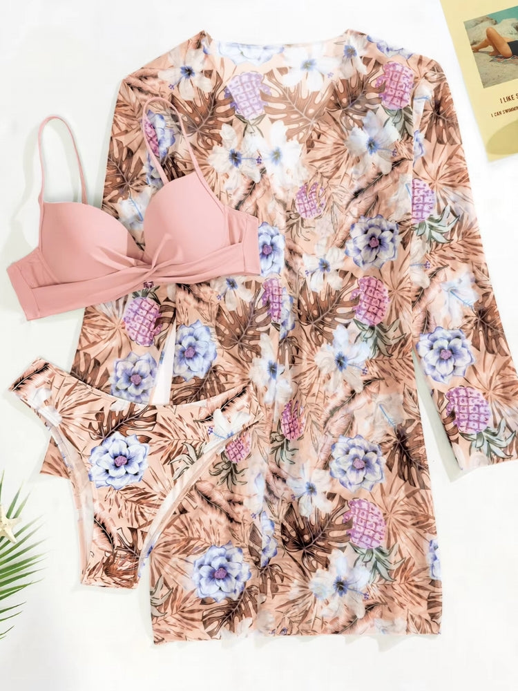 Bikini Set for Women Versatile Beach Vibes Pink Swimwear - Tophatter Daily Deals