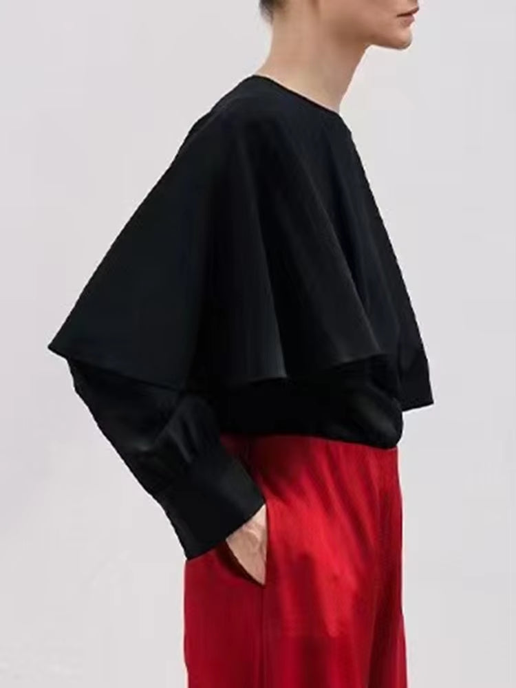 Women Fake Cloak T-shirt Pullover Tops Blouses - Tophatter Daily Deals