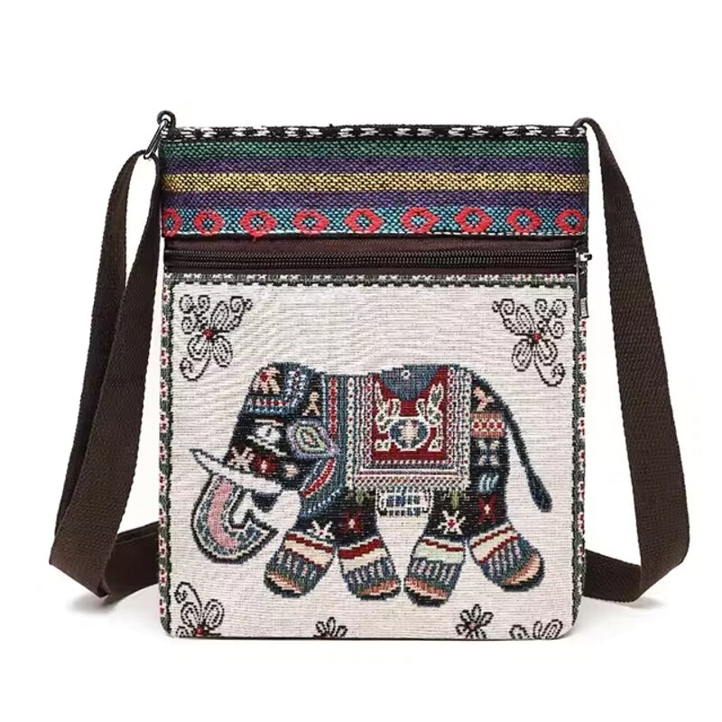 Retro Ethnic Style Small Canvas Bag Multicolor Women Bag - Tophatter Daily Deals
