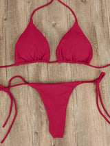 Bikini T-Back Low Rise Thong Bandage Style Burgundy Swimwear - Tophatter Daily Deals