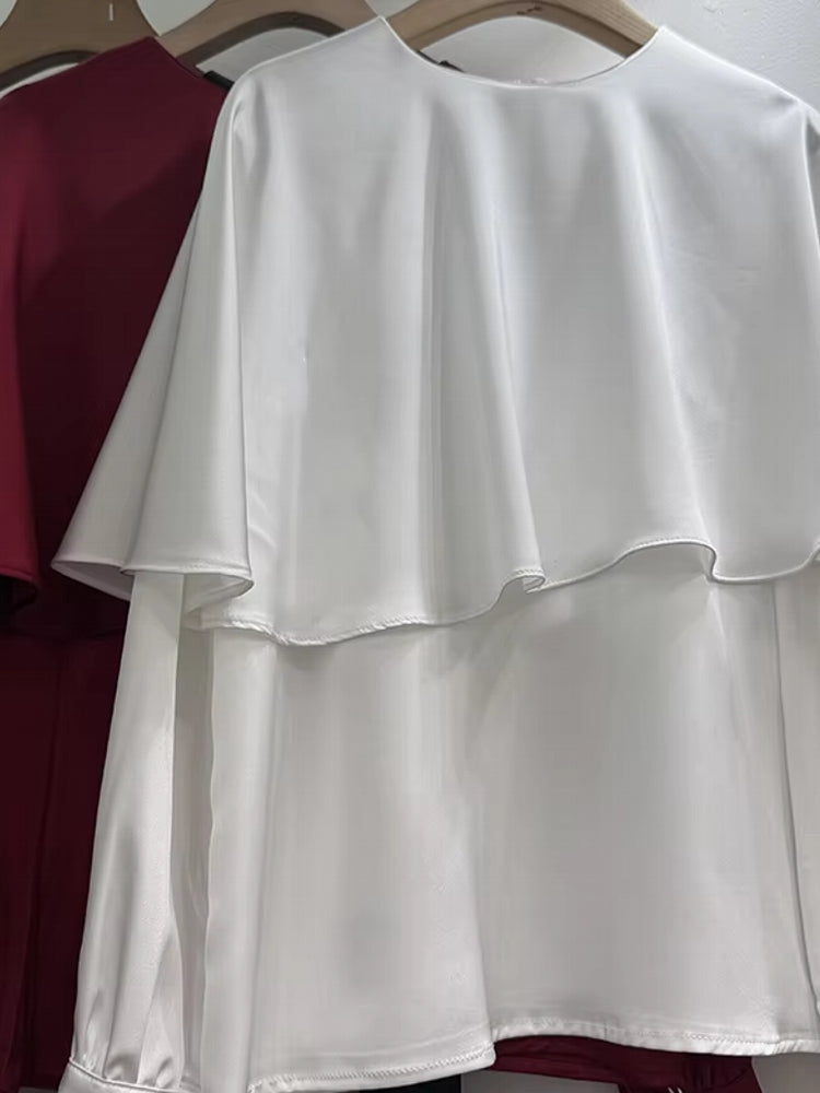 Women Fake Cloak T-shirt Pullover Tops Blouses - Tophatter Daily Deals