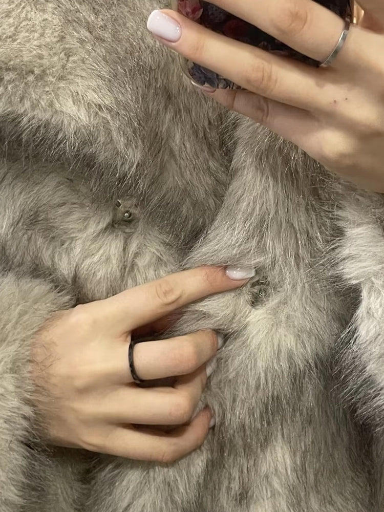 Women Luxury Big Fur Collar Overcoats Coats & Jackets - Tophatter Daily Deals