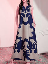 Abstract Print Sleeveless Maxi Dress Maxi Dresses - Tophatter Daily Deals