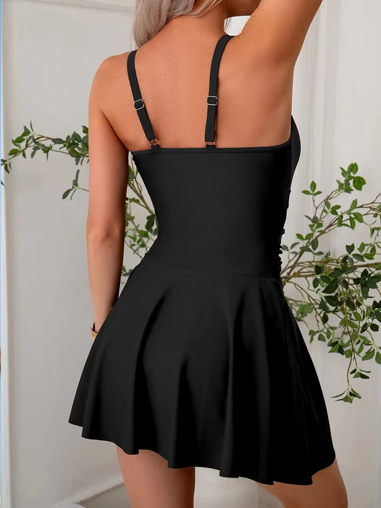 Fashion One-piece Swimsuit Women's Skirt Swimwear - Tophatter Daily Deals