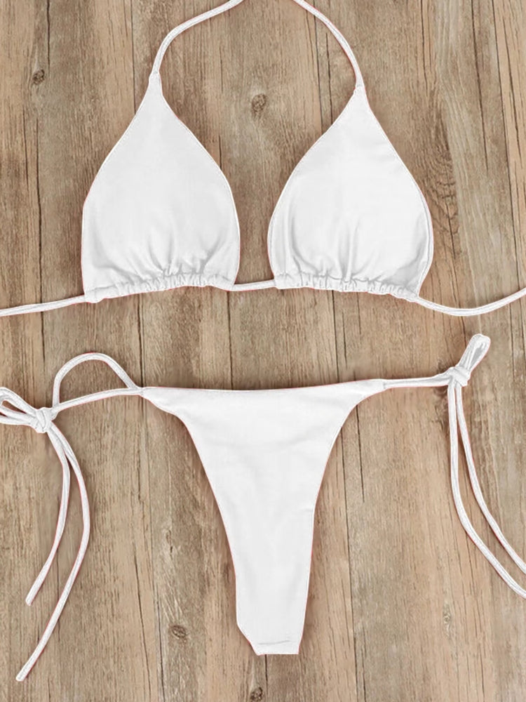 Bikini T-Back Low Rise Thong Bandage Style Swimwear - Tophatter Daily Deals